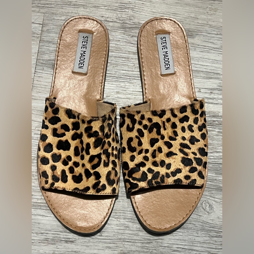 Steve Madden Gracel Leopard Slide Sandals